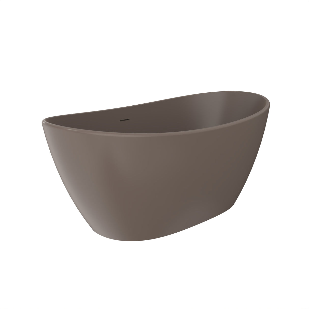 61 Inch Freestanding Solid Surface Soaking Bathtub