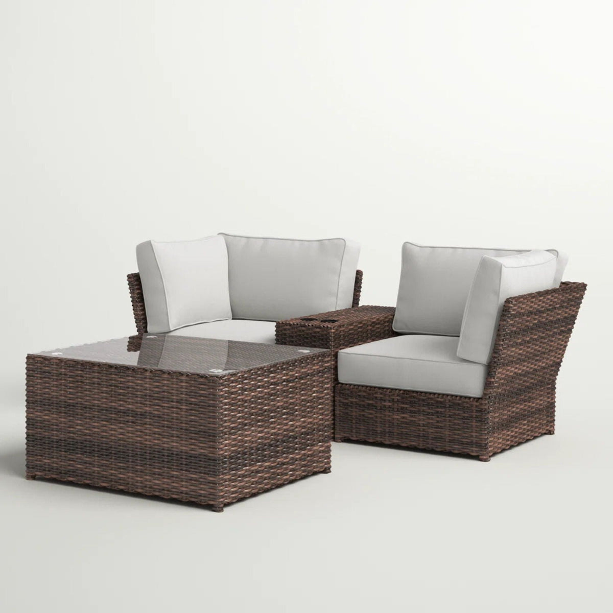Comfortable Modern Patio Rattan Sectional Set With Cushions
