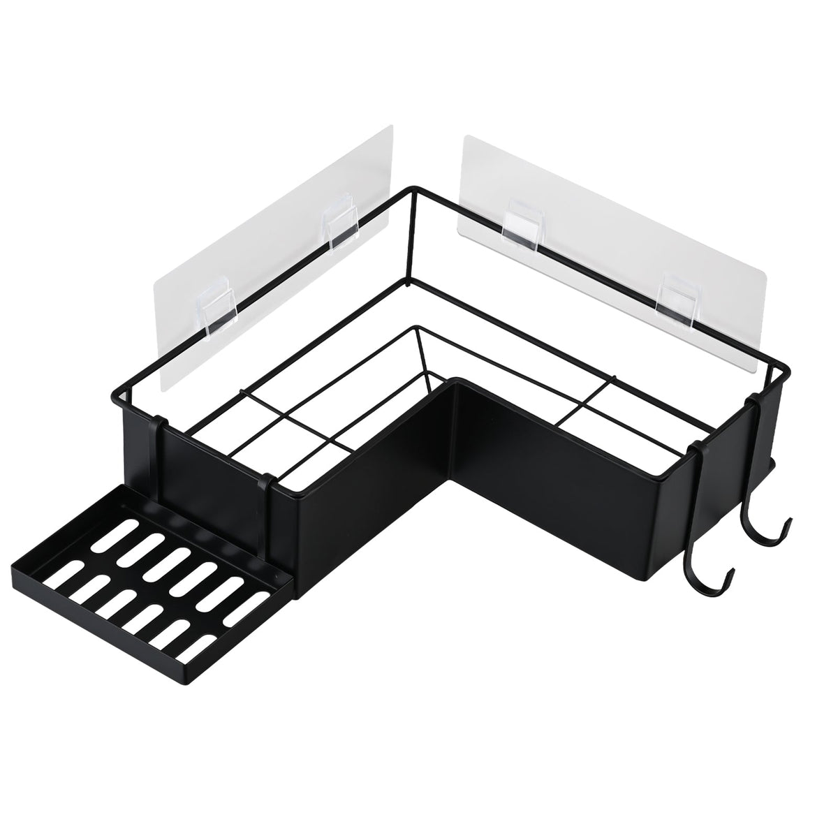 2-Pack Drill-Free Adhesive Corner Shower Caddy Organizer