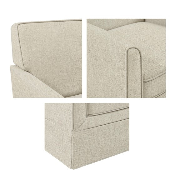 Upholstered Accent Chair with Skirted Base and Wood Frame