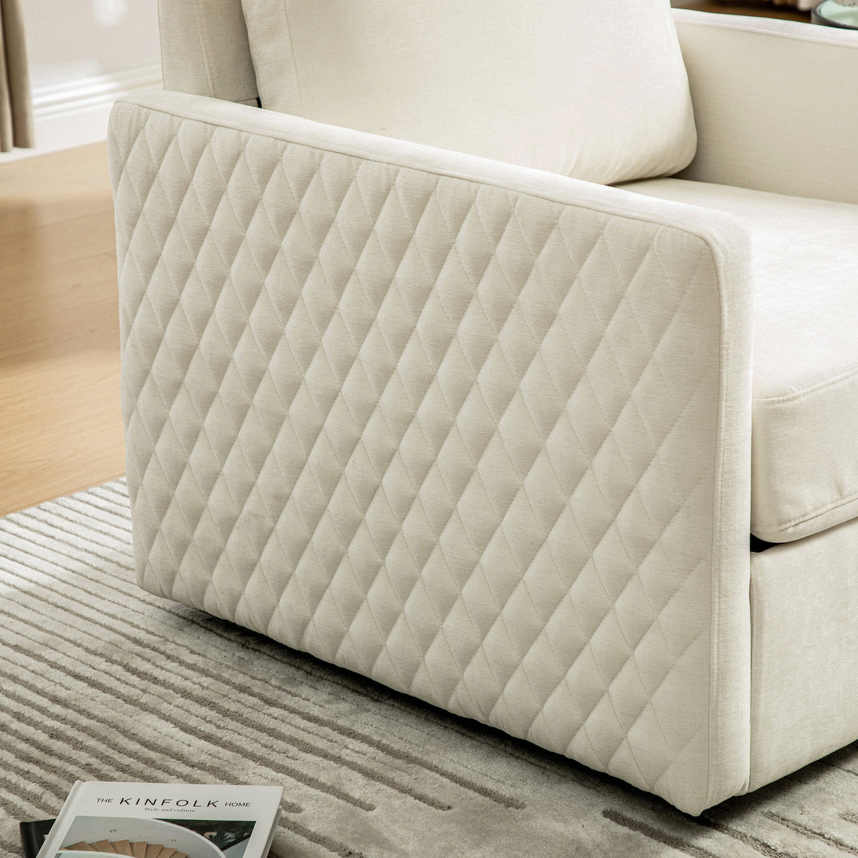 29.5''W Upholstered 360° Swivel Armchair with Hidden Storage