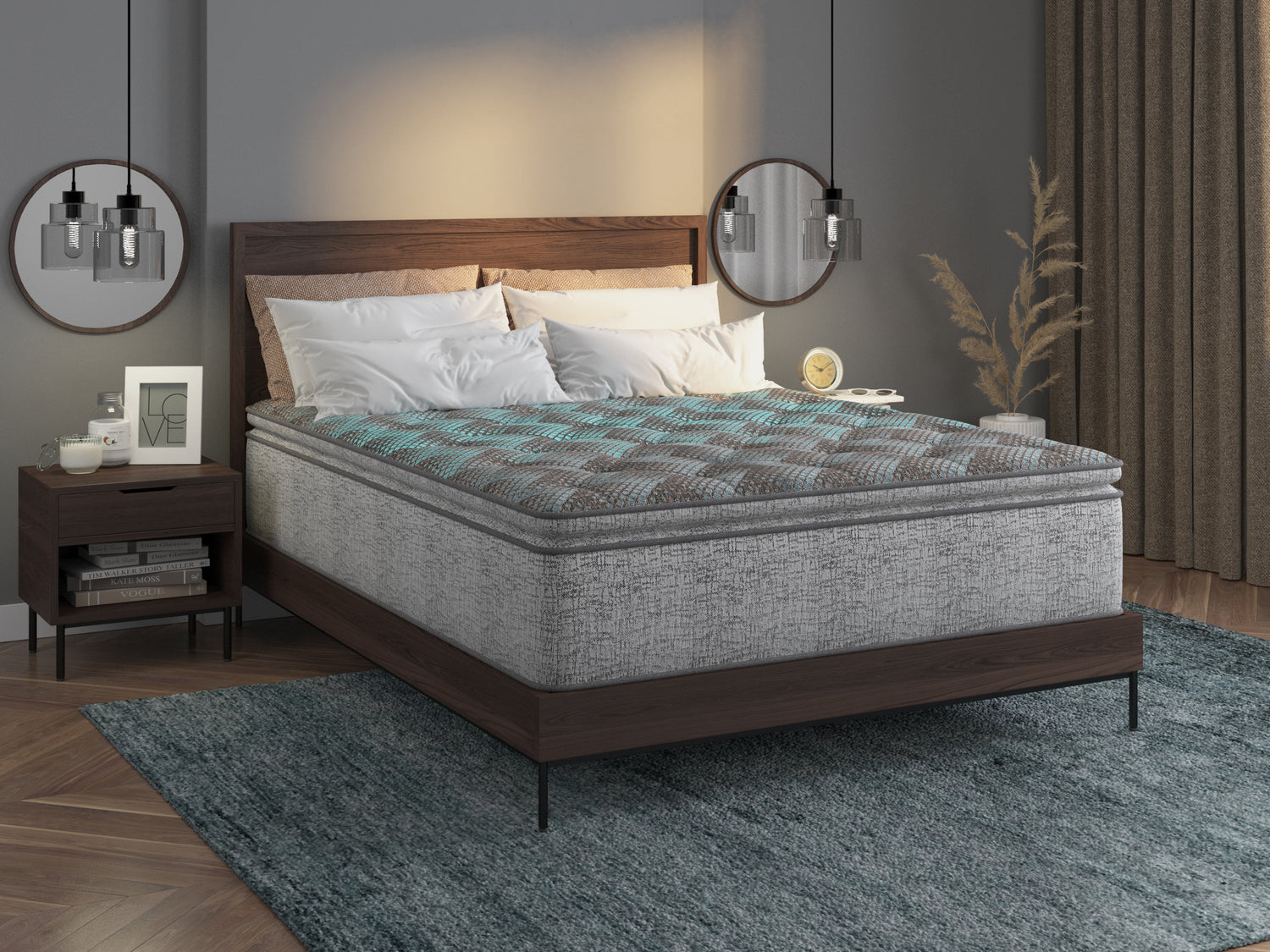 Restonic comfort care 14' euro top hybrid mattress, individual pocketed coil mattress , plush comfort