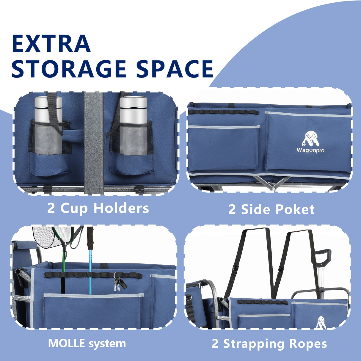 Beach Wagon with Big Wheels for Sand 500lbs Capacity - Patented Design