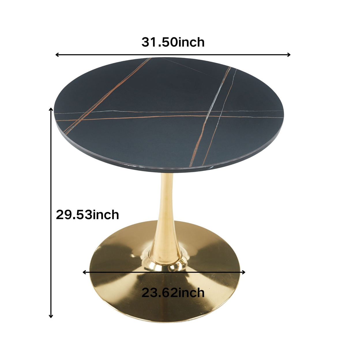 Mid-Century Tulip Dining Table with Round Top and Pedestal Base - Multiple Colors
