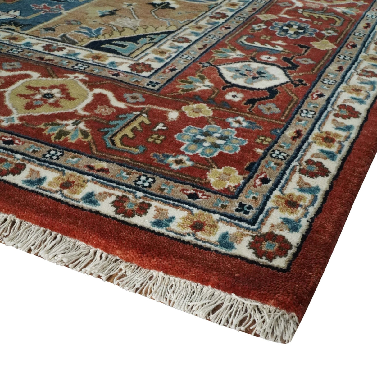 9x12 Traditional Fine Premium Ivory, Black and Brown Hand knotted wool Area Rug
