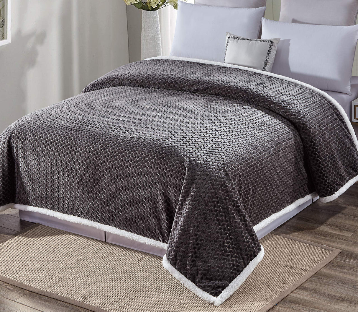 Faith, Hope, Love Home Décor Home Essentials Braided Sherpa Blanket