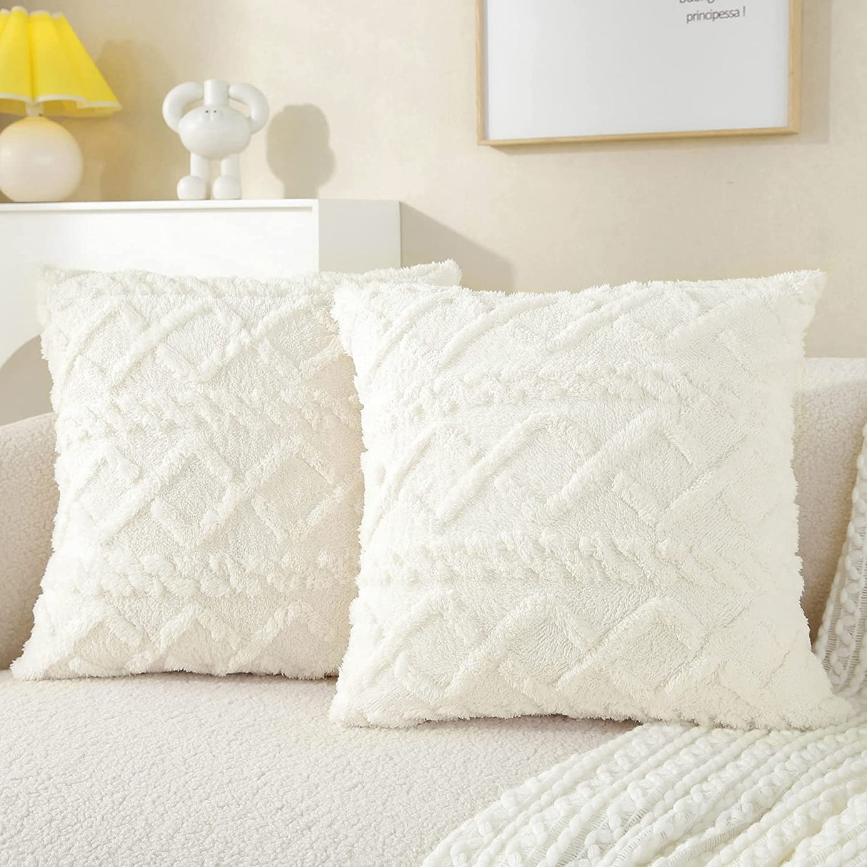 Pack of 2 Double sides throw pillow SUPER SOFT 3D PATTERN