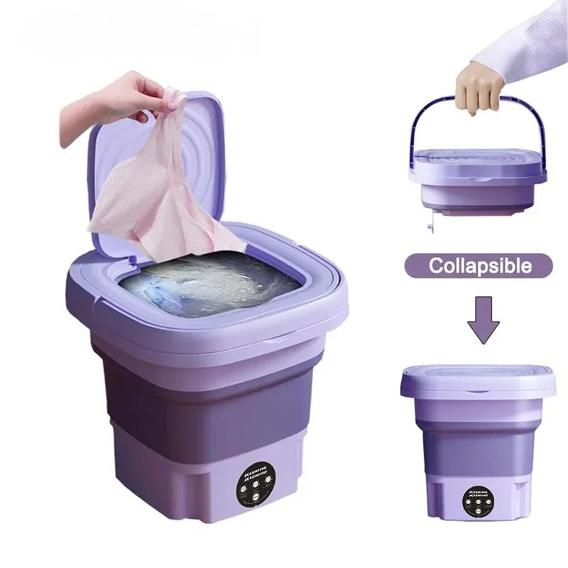 8L Portable Foldable Mini Washing Machine with Spin Dryer