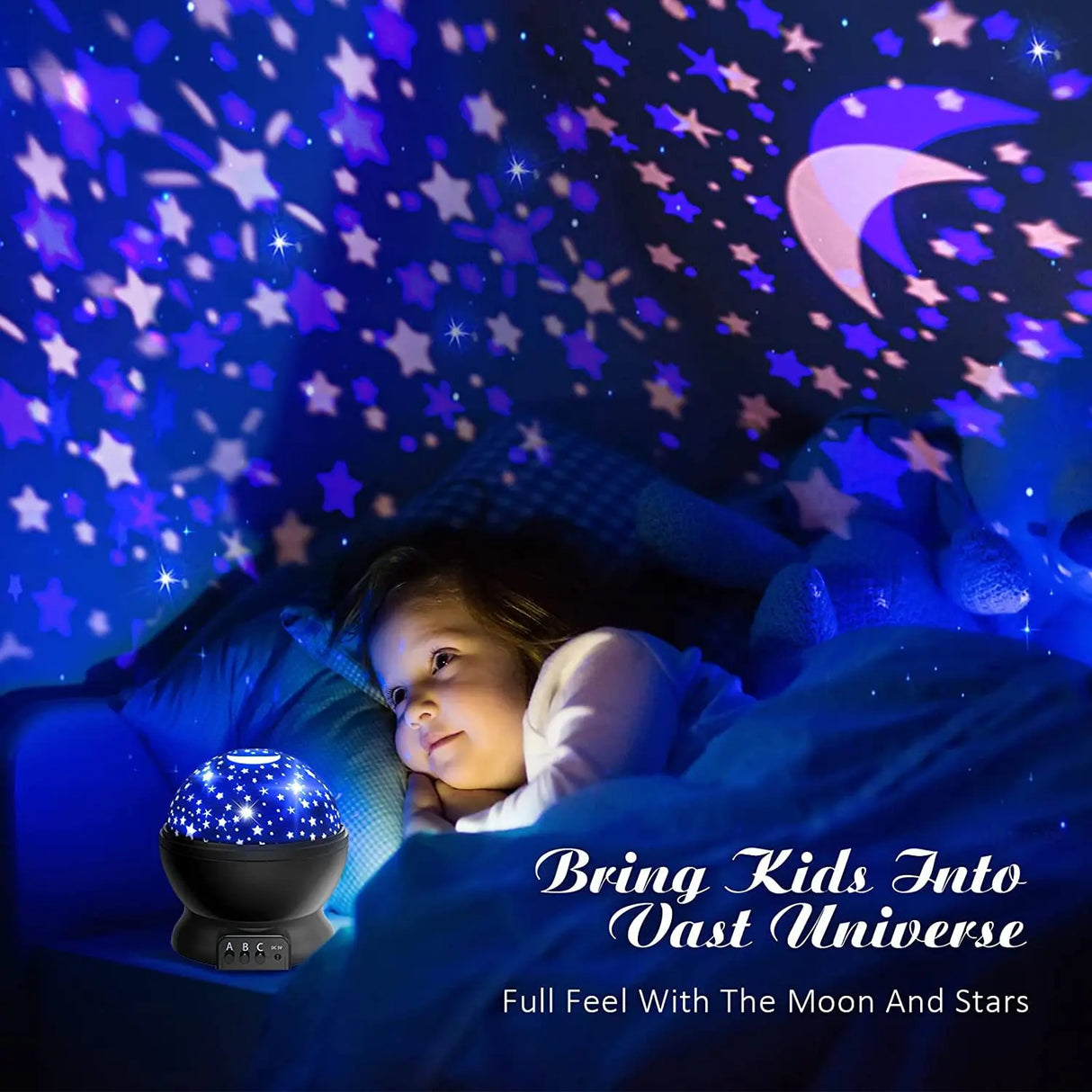 360° Rotating Galaxy Projector – LED Nebula Star Night Light for Kids Room