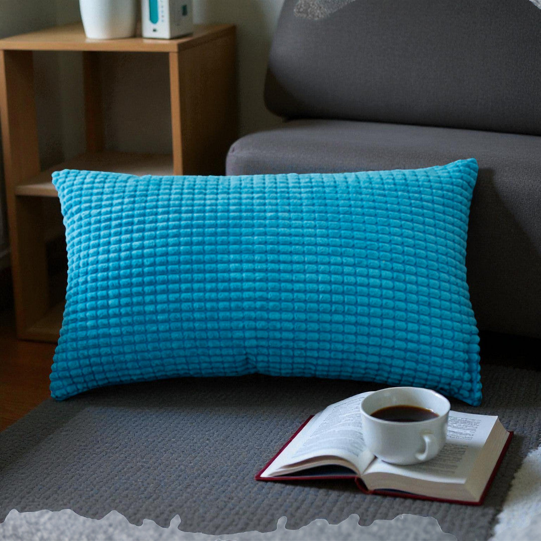 2pcs polyester-blend throw pillows 12x20 inch for lumbar support 2 covers and 2 Inserts, blue, 12X20 – Fancy & Stacy
