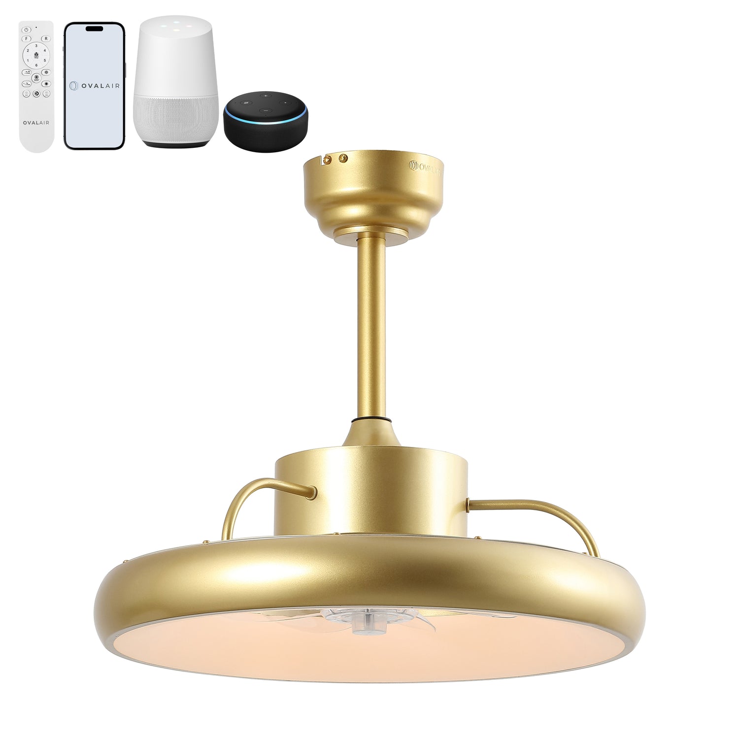 Loren 20" Modern 6-Speed Metal Dimmable Smart LED Ceiling Fan w/ App & Remote