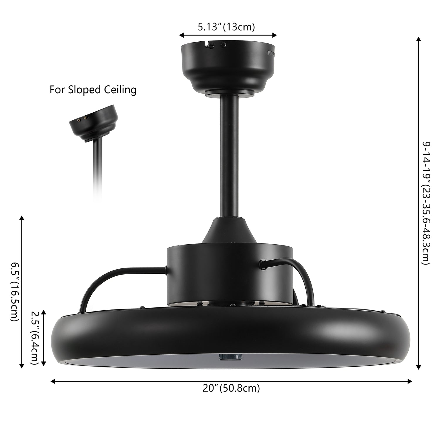 Loren 20" Modern 6-Speed Metal Dimmable Smart LED Ceiling Fan w/ App & Remote