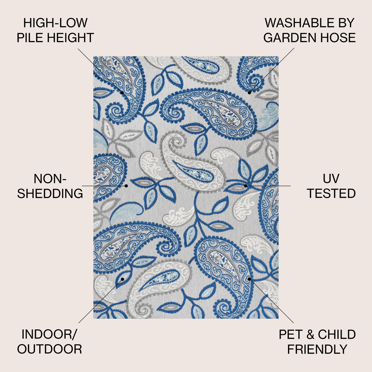 Julien Paisley High-Low Area Rug