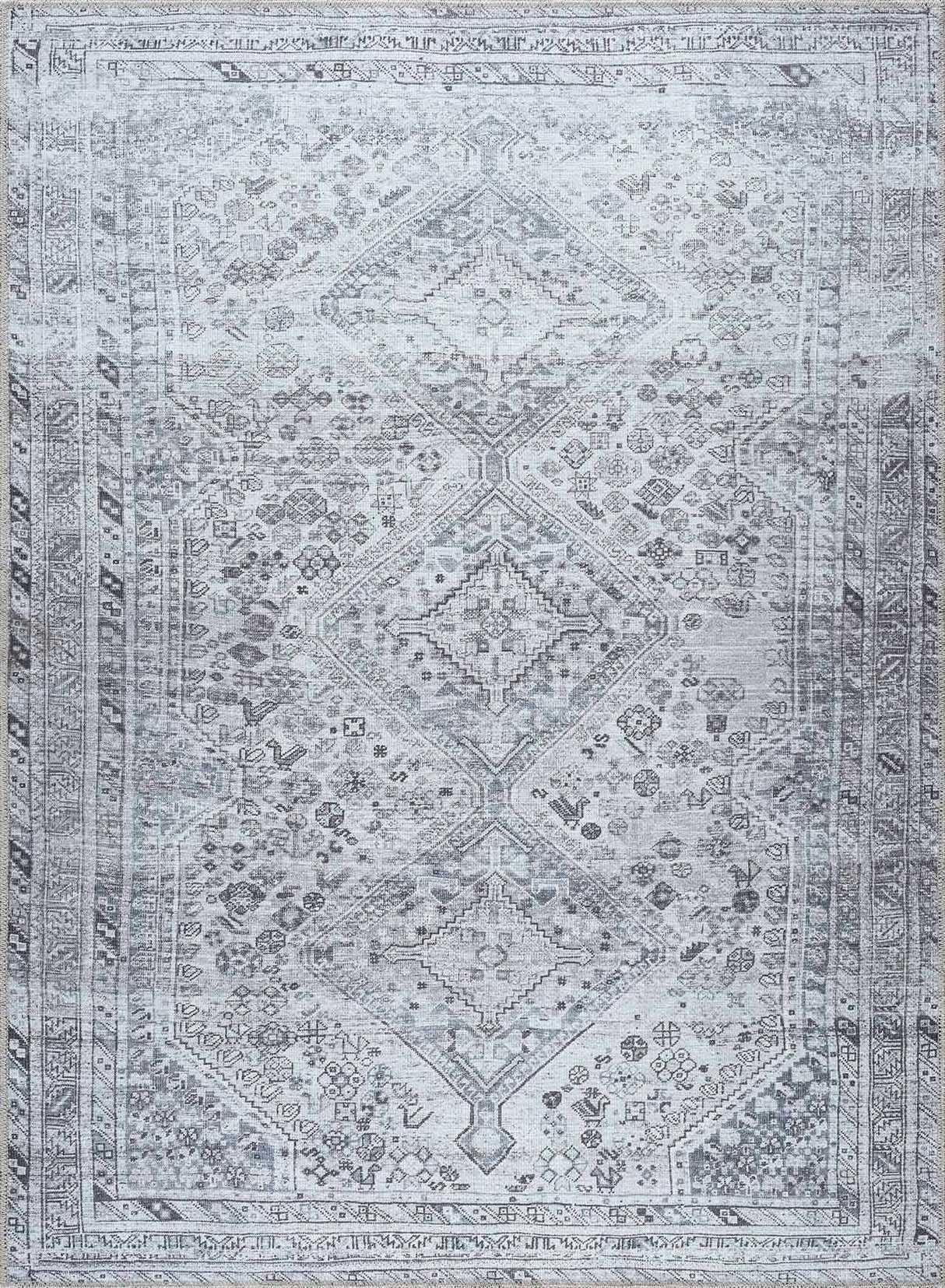 Barny Gray Denim Washable Rug