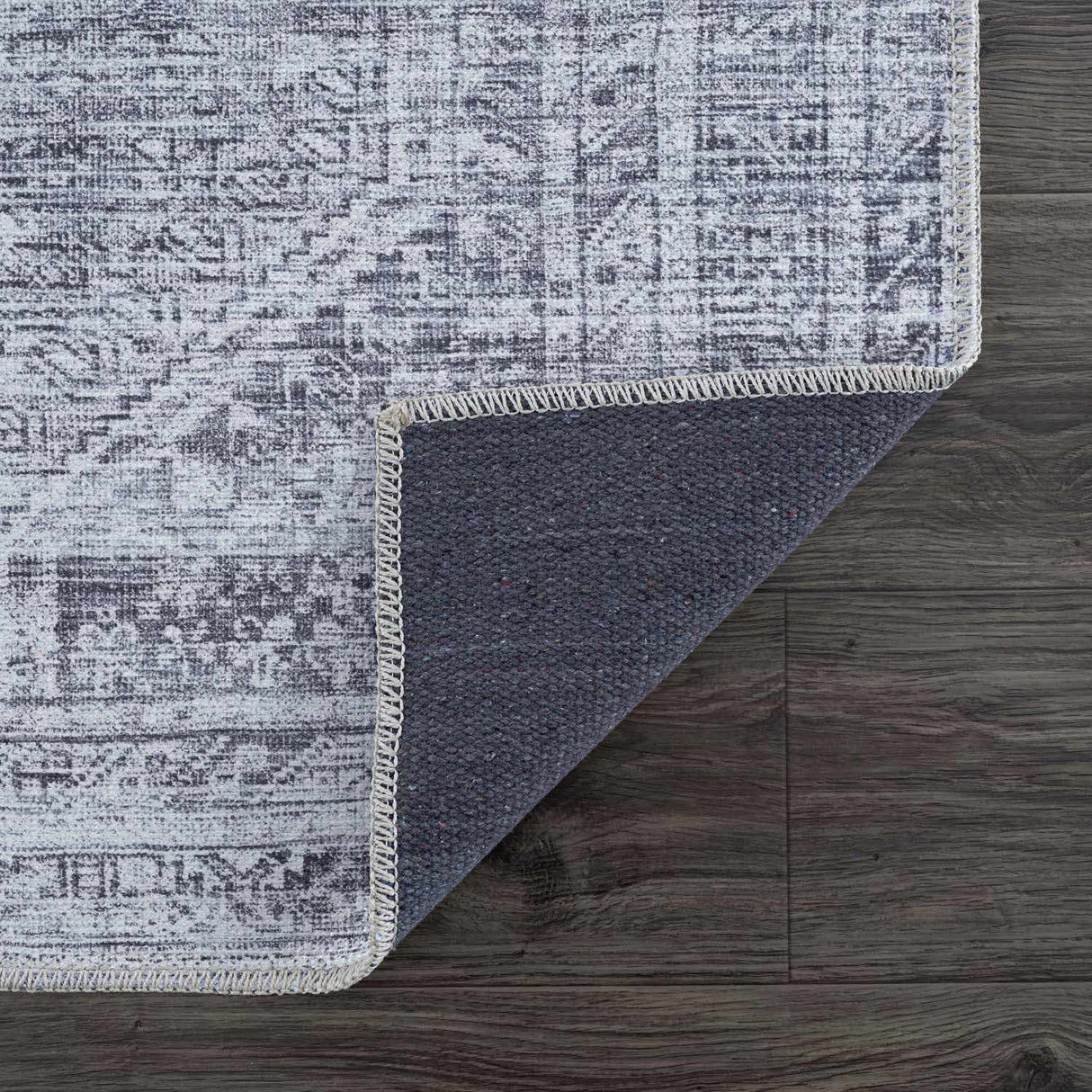 Barny Gray Blue Washable Rug
