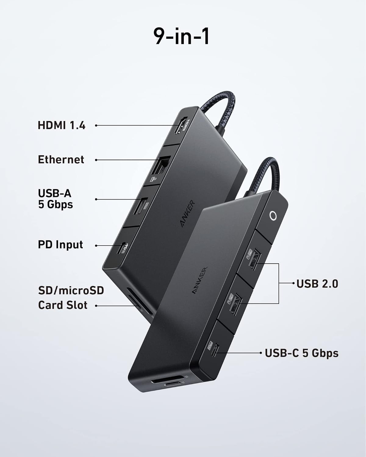 ANKER 552 USB-C HUB (9-IN-1, 4K,HDMI)- BLK
