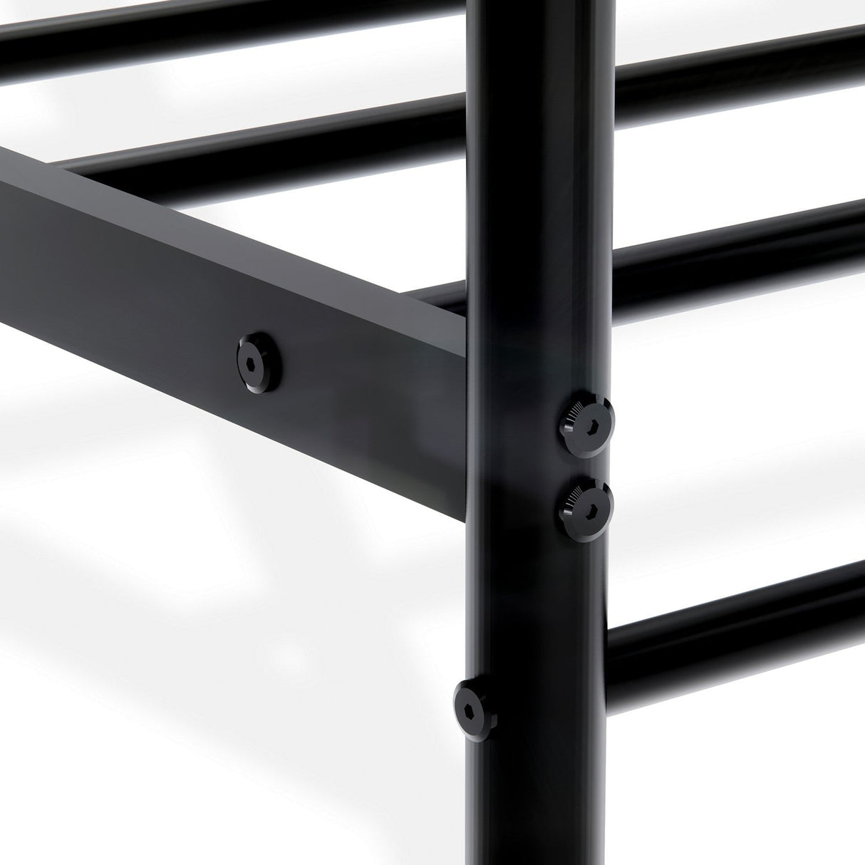 EAST WEST FURNITURE - ATQCBLK - Anniston Canopy Bed with Deluxe Style Headboard and Footboard - Luxurious Metal Frame in Powder Coating Black