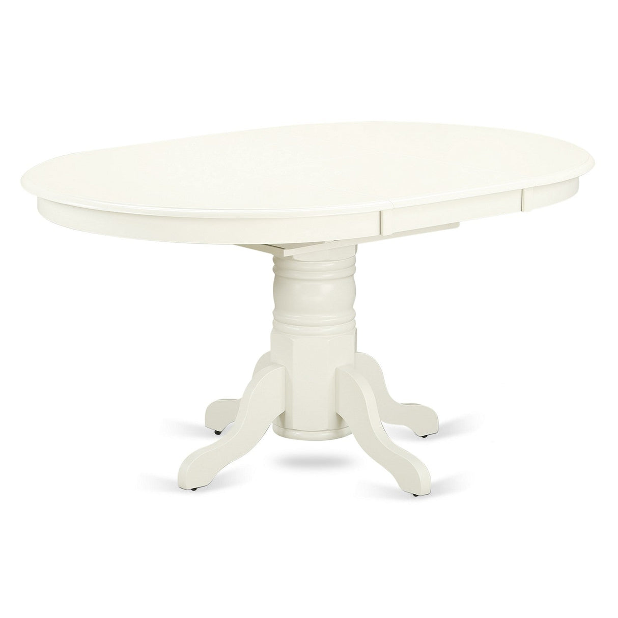 EAST WEST FURNITURE - AVVE7-LWH-15 - 7 Piece Dining Room Table Set - 6 Baby Blue Linen Fabric Dining Room Chairs with High Back and 1 Oval Dining Table - Removable leaf - linen white Finish