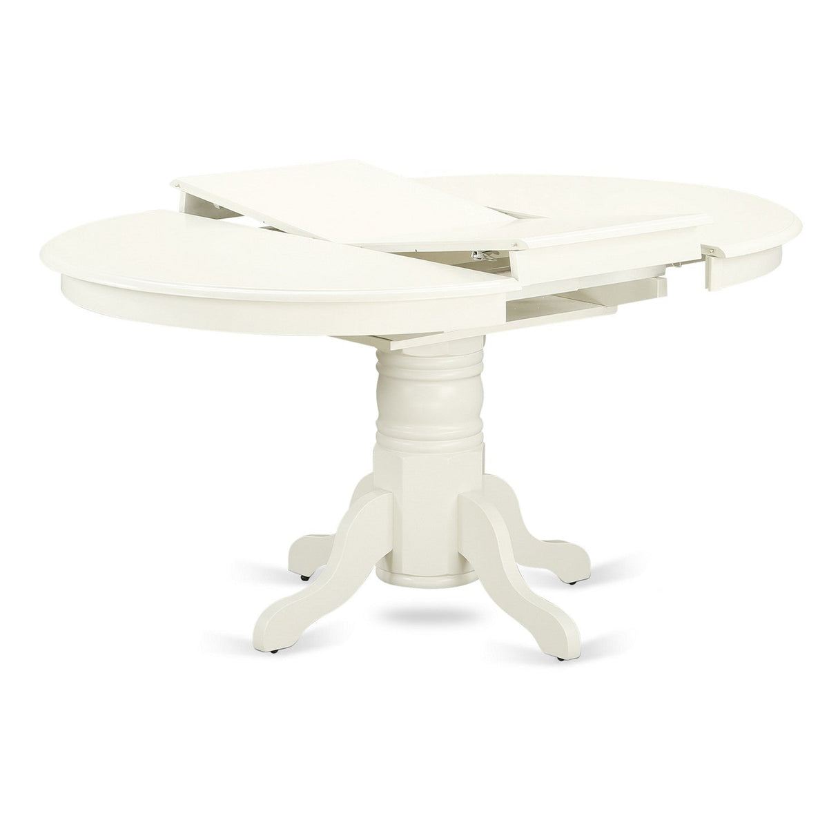EAST WEST FURNITURE - AVVA7-LWH-W - 7-Piece Kitchen Table Set- 6 Modern Dining Chairs with Wooden Seat and Slatted Chair Back - Removable leaf Kitchen Dining Table - linen white Finish