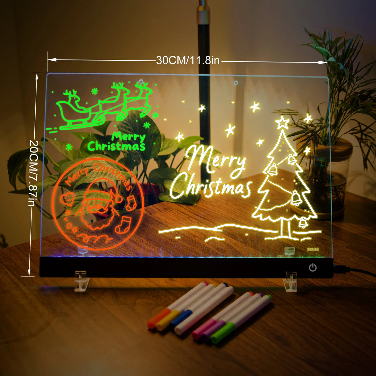 LED Note Board Night Light – 7-Color Acrylic Message & Drawing Board Gift