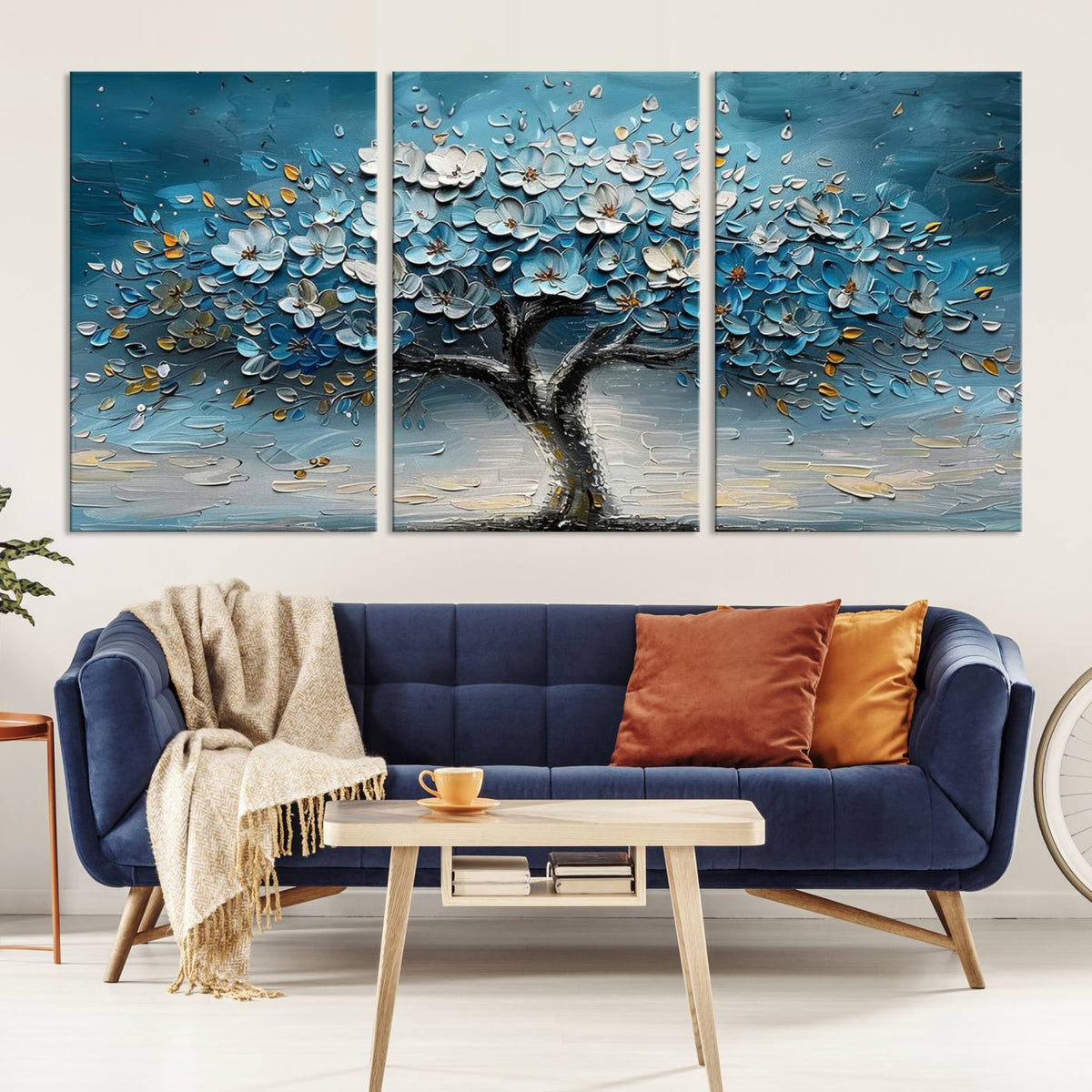 Abstract Blooming Tree Wall Art Canvas Print – Floral Modern