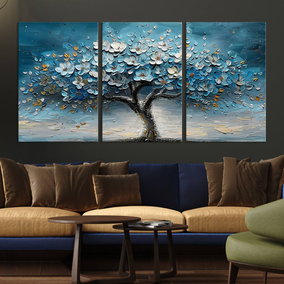 Abstract Blooming Tree Wall Art Canvas Print – Floral Modern