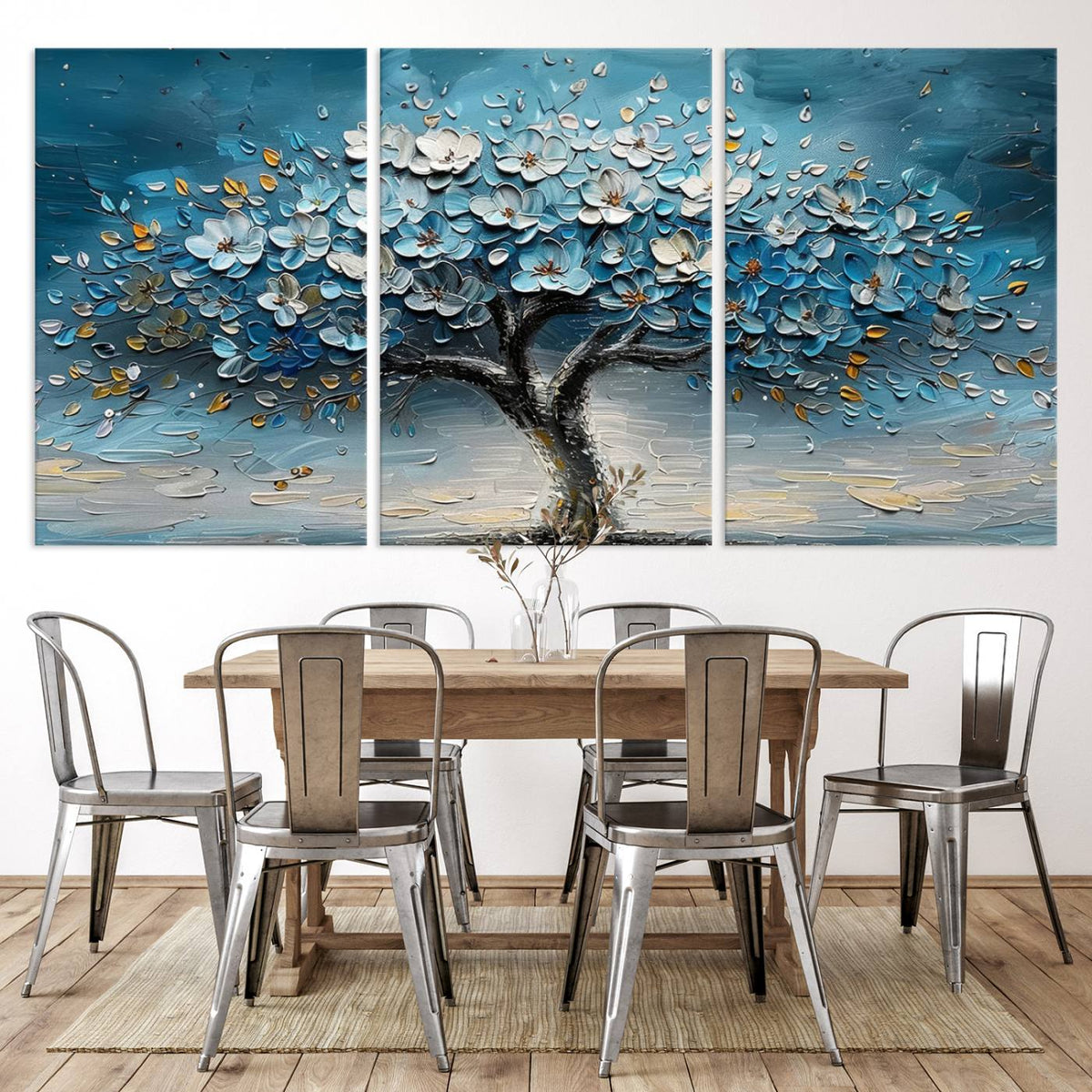 Abstract Blooming Tree Wall Art Canvas Print – Floral Modern