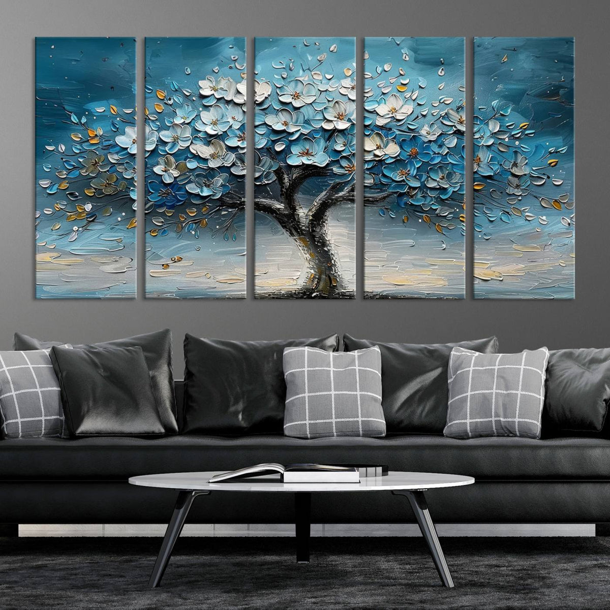 Abstract Blooming Tree Wall Art Canvas Print – Floral Modern