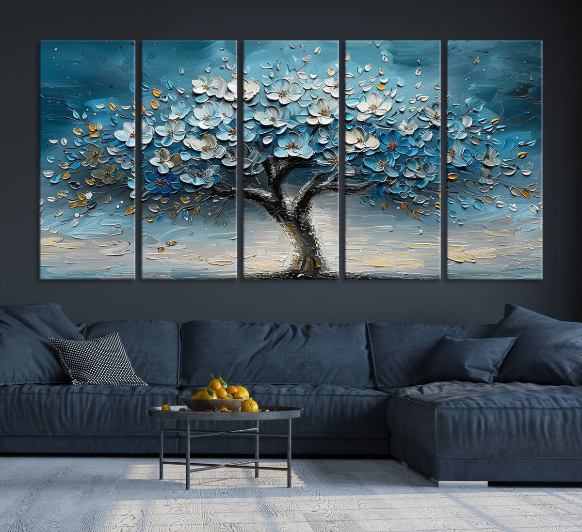 Abstract Blooming Tree Wall Art Canvas Print – Floral Modern