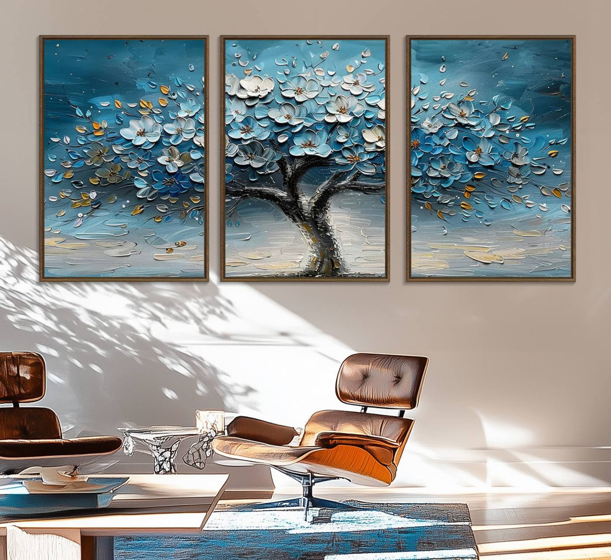Abstract Blooming Tree Wall Art Canvas Print – Floral Modern