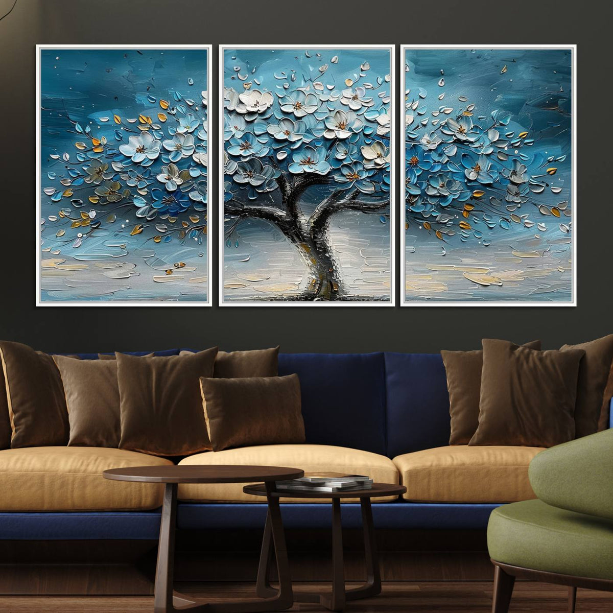 Abstract Blooming Tree Wall Art Canvas Print – Floral Modern
