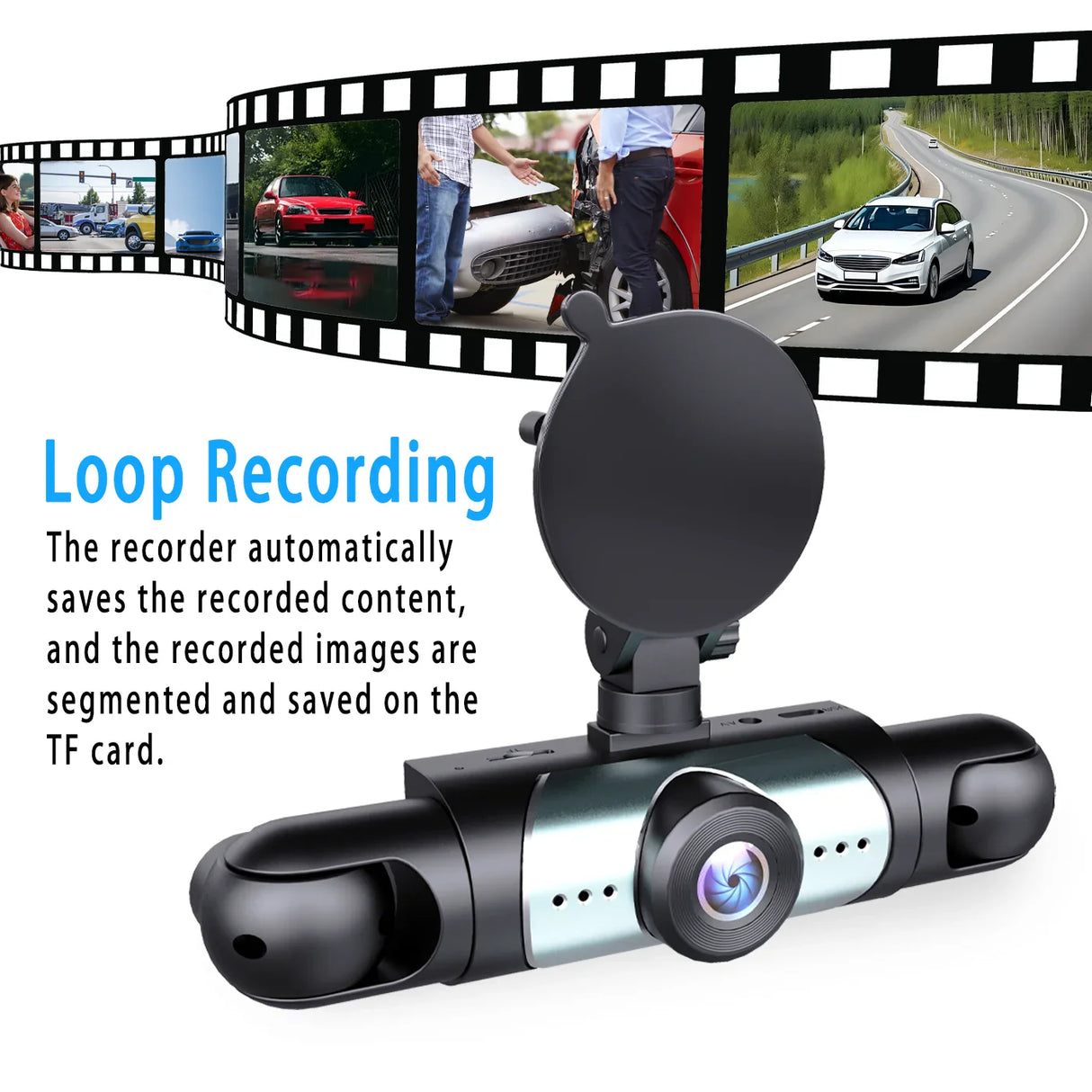 1080P Car DVR Dash Cam 4-Channel with Night Vision and G-Sensor