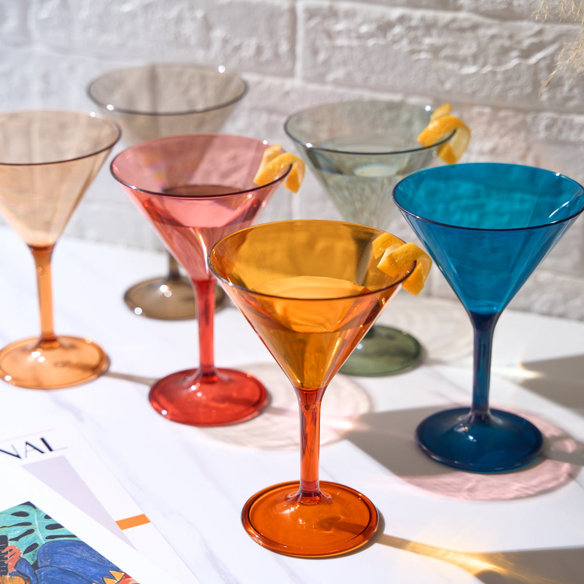 Eze-Acrylic-Martini-Cocktail-Glassware,-Set-of-6-Martini-glasses