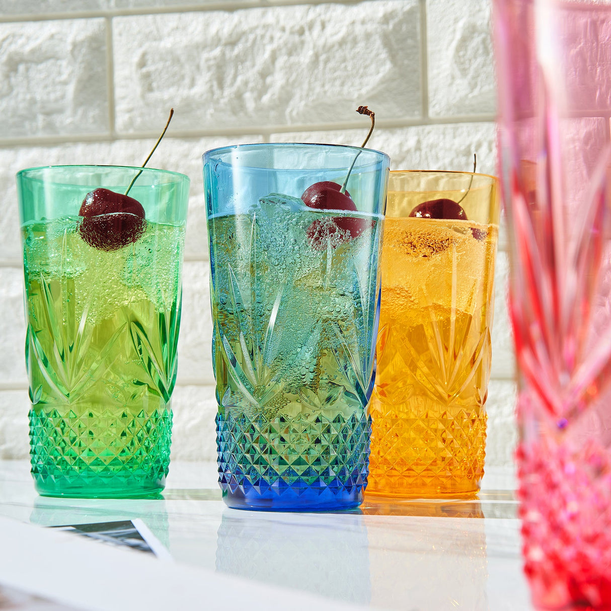 Onix Acrylic Crystal Highball Glassware, Set of 4