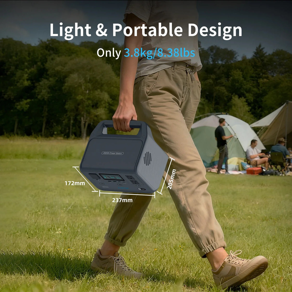 600W Peak Portable Power Station 2x300W AC LiFePO4 Fast Charge for Camping & Travel