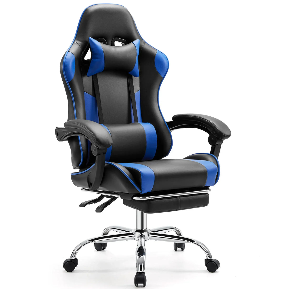Ergonomic Gaming Chair Adjustable Swivel PU Leather Office Chair Lumbar Headrest