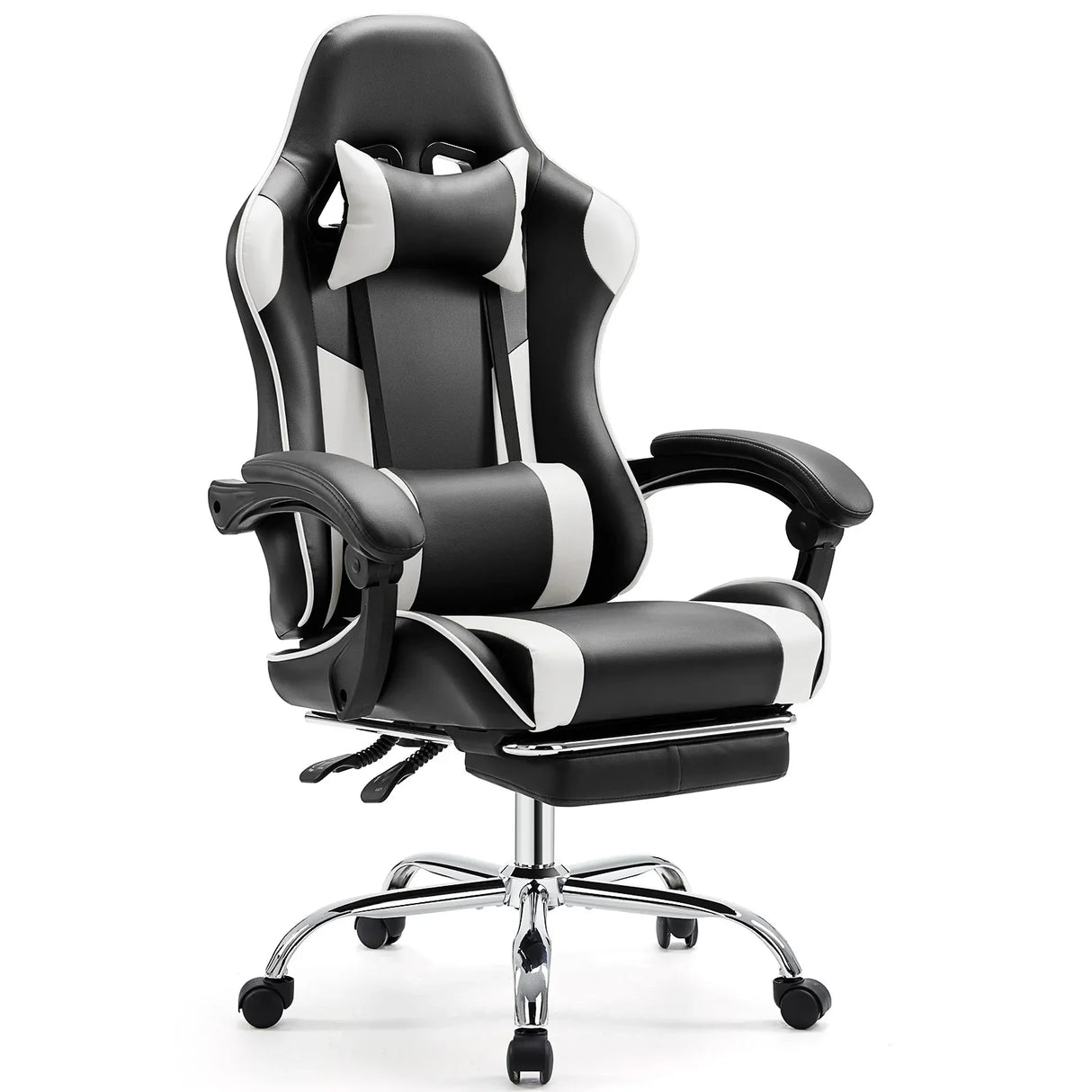 Ergonomic Gaming Chair Adjustable Swivel PU Leather Office Chair Lumbar Headrest