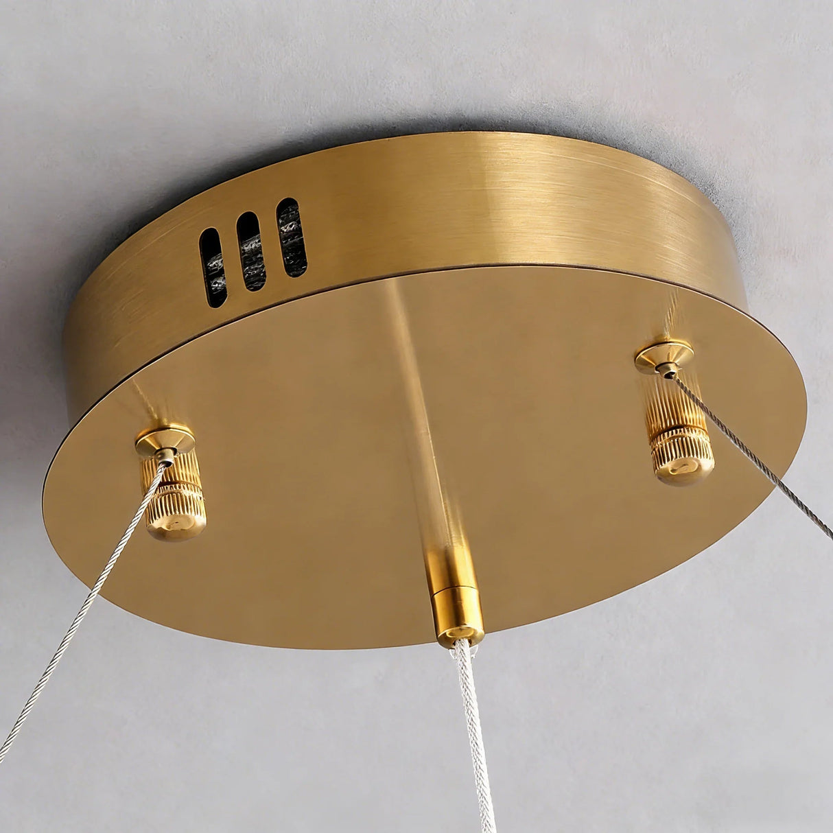 Alabaster Ring Chandelier – Gold Beaded LED Luxury Ceiling Light