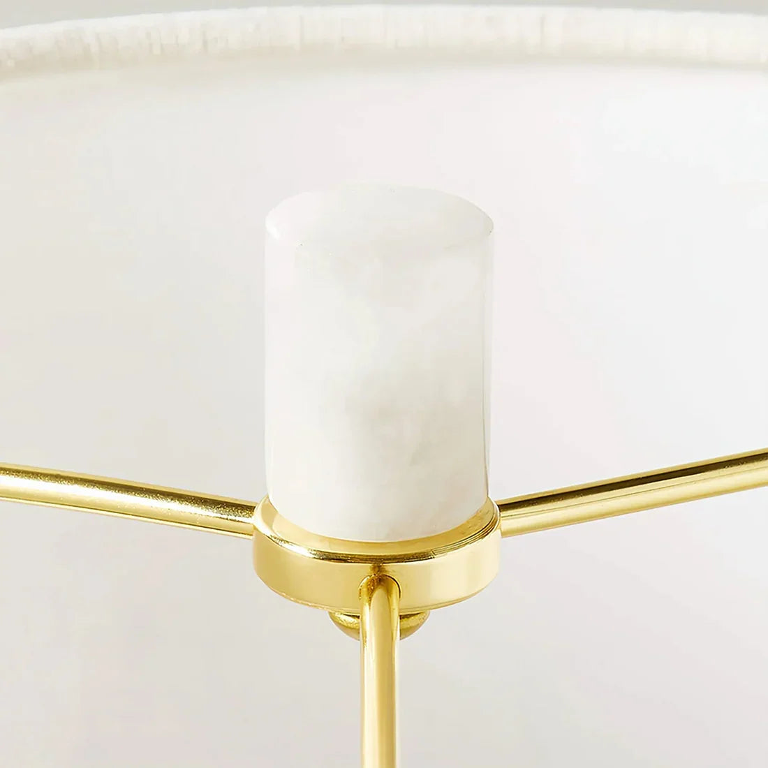 Alabaster Table Lamp with Drum Shade E26 Dimmable 12.9" Light
