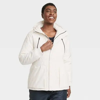 All In Motion Women's Zip Winter Hooded Wind-Resistant Snow Sport Jacket