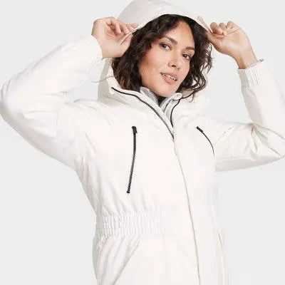 All In Motion Women's Zip Winter Hooded Wind-Resistant Snow Sport Jacket