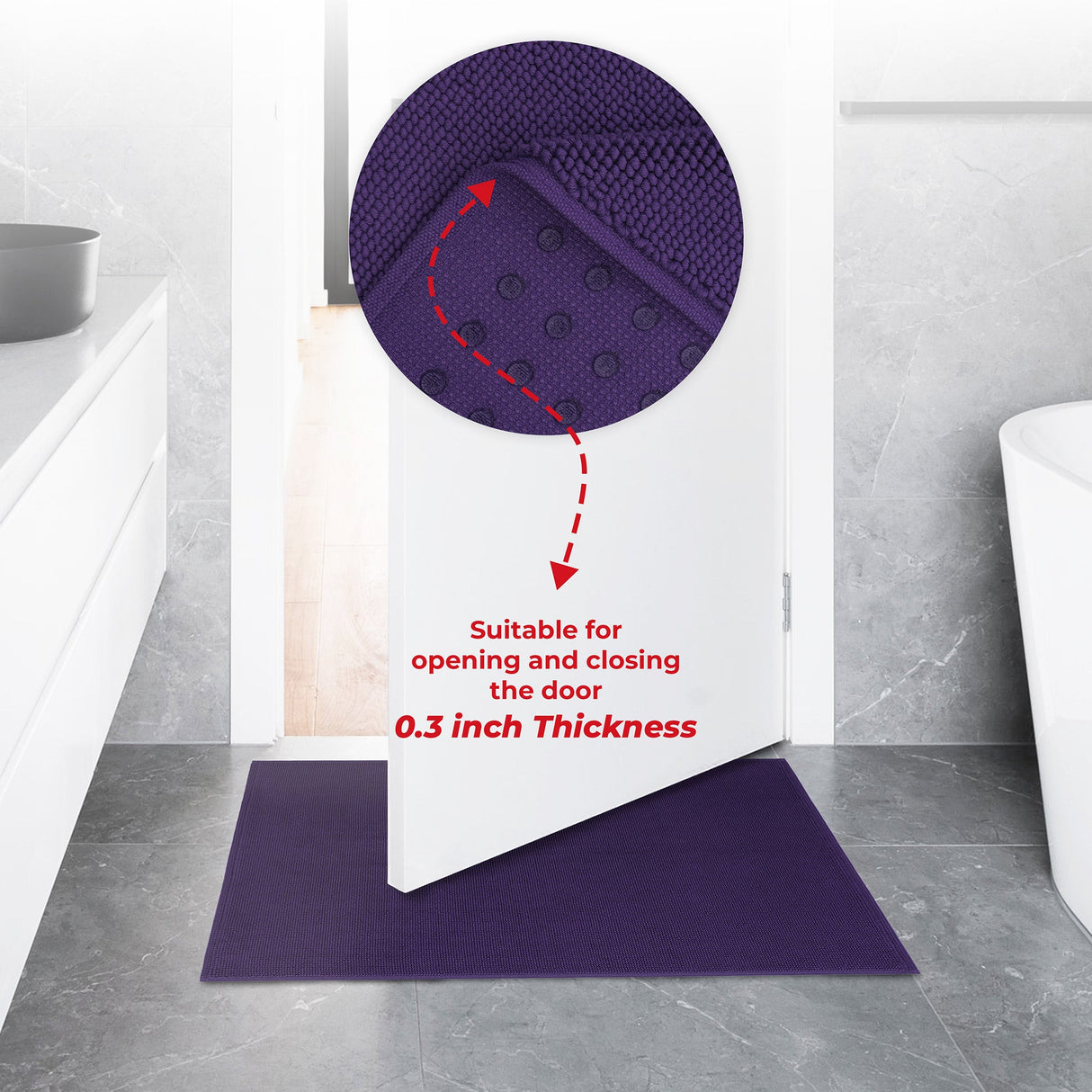American Soft Linen 100% Cotton Bath Mat Rugs, 20x34 inches with Silicone Backing, Soft Absorbent Grip-Enhanced Bath Mats for Bathroom
