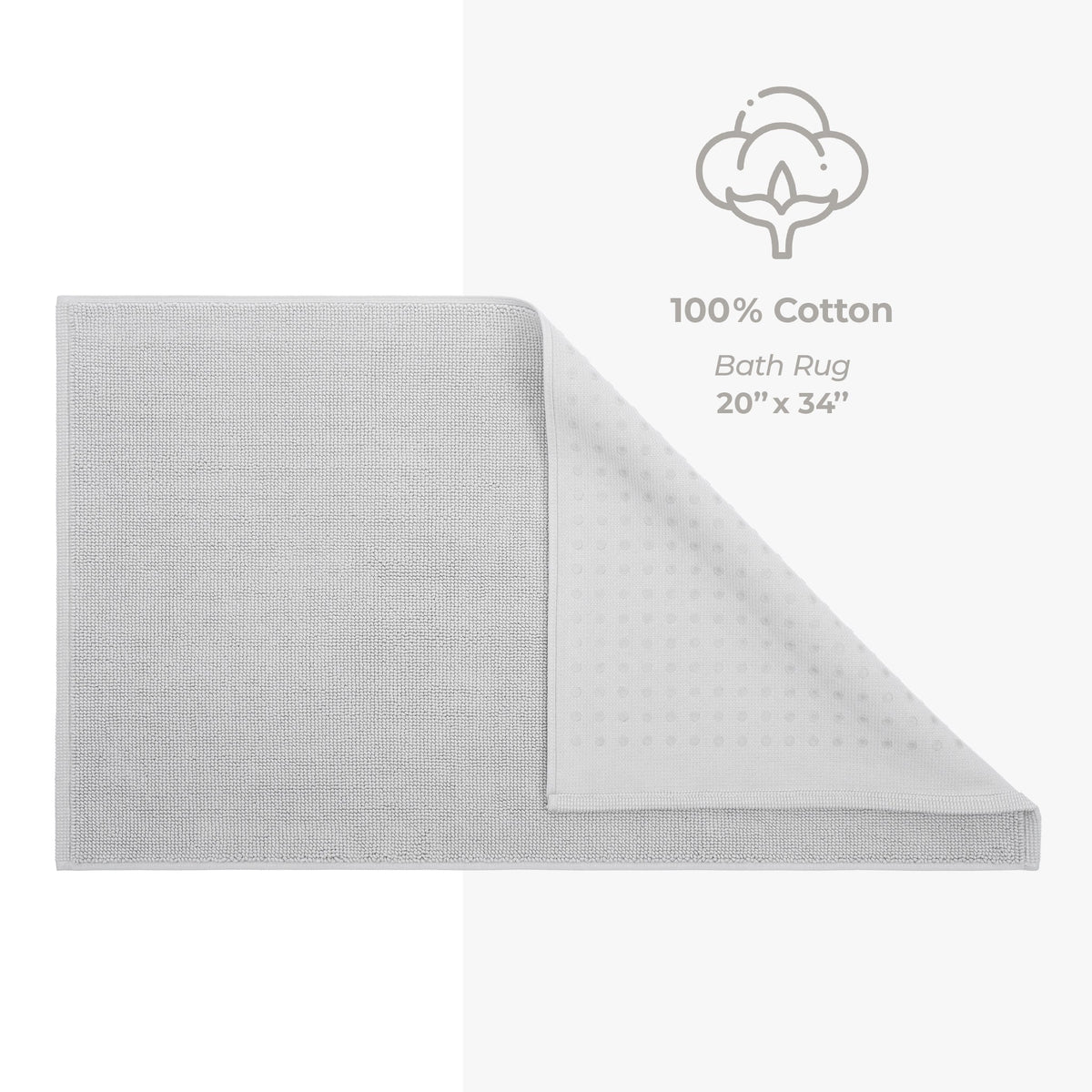 American Soft Linen 100% Cotton Bath Mat Rugs, 20x34 inches with Silicone Backing, Soft Absorbent Grip-Enhanced Bath Mats for Bathroom - 35 Set Case Pack