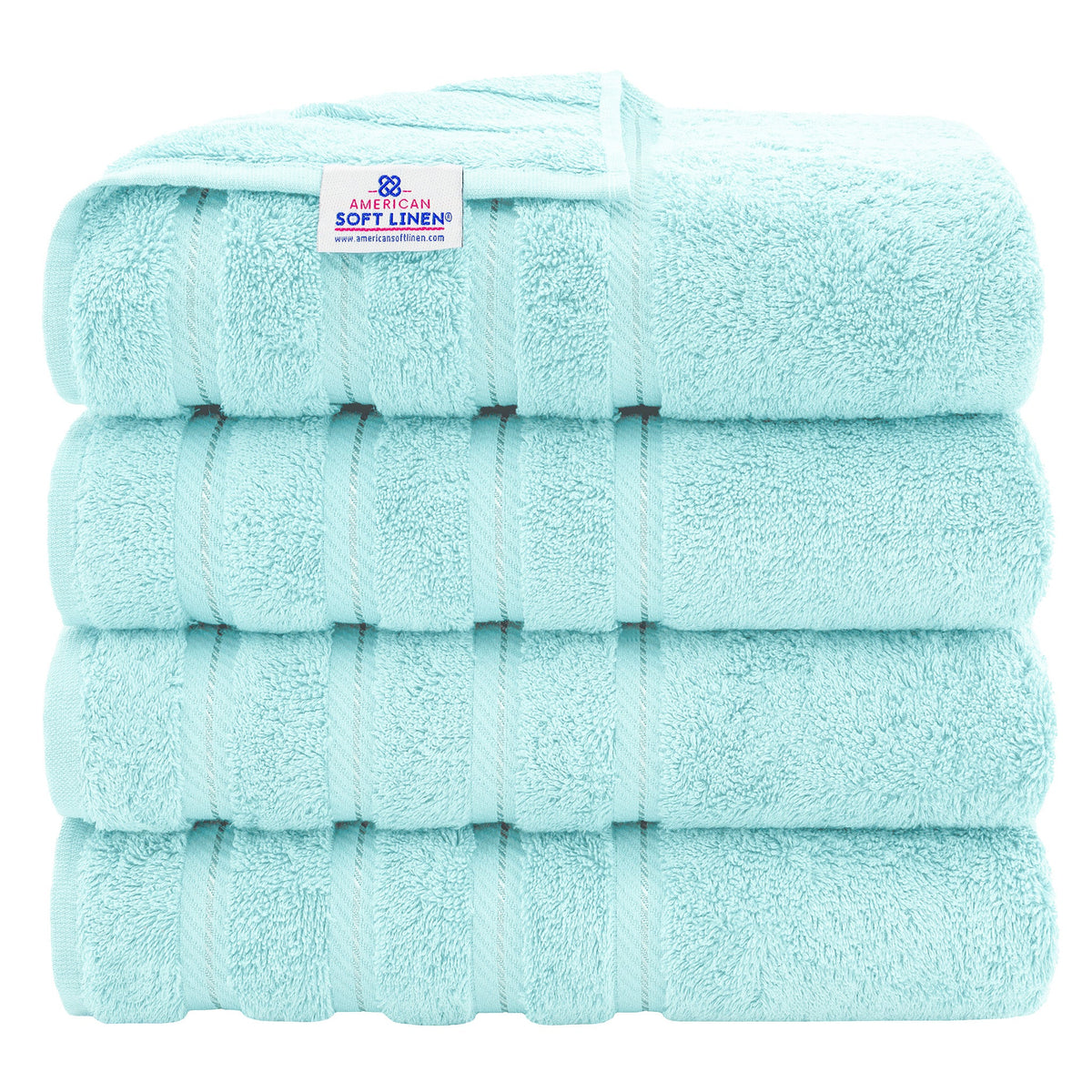 American Soft Linen 100% Cotton Turkish Towels for Bathroom, 4 Pack Bath Towel Set, Super Soft, Extra Large Bath Towels
