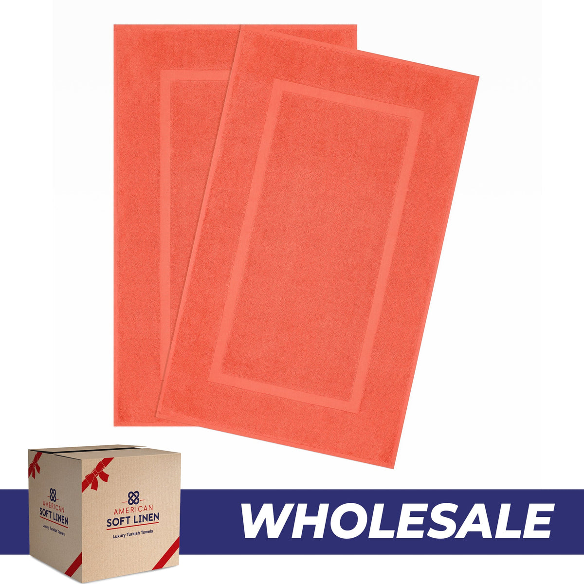 American Soft Linen Bekos 100% Cotton Bath Mat Set, 2 Piece 20x34 inches Wholesale Bath Rugs for Bathroom