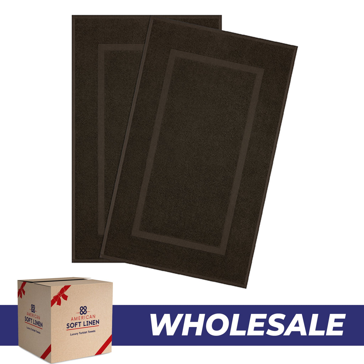 American Soft Linen Bekos 100% Cotton Bath Mat Set, 2 Piece 20x34 inches Wholesale Bath Rugs for Bathroom