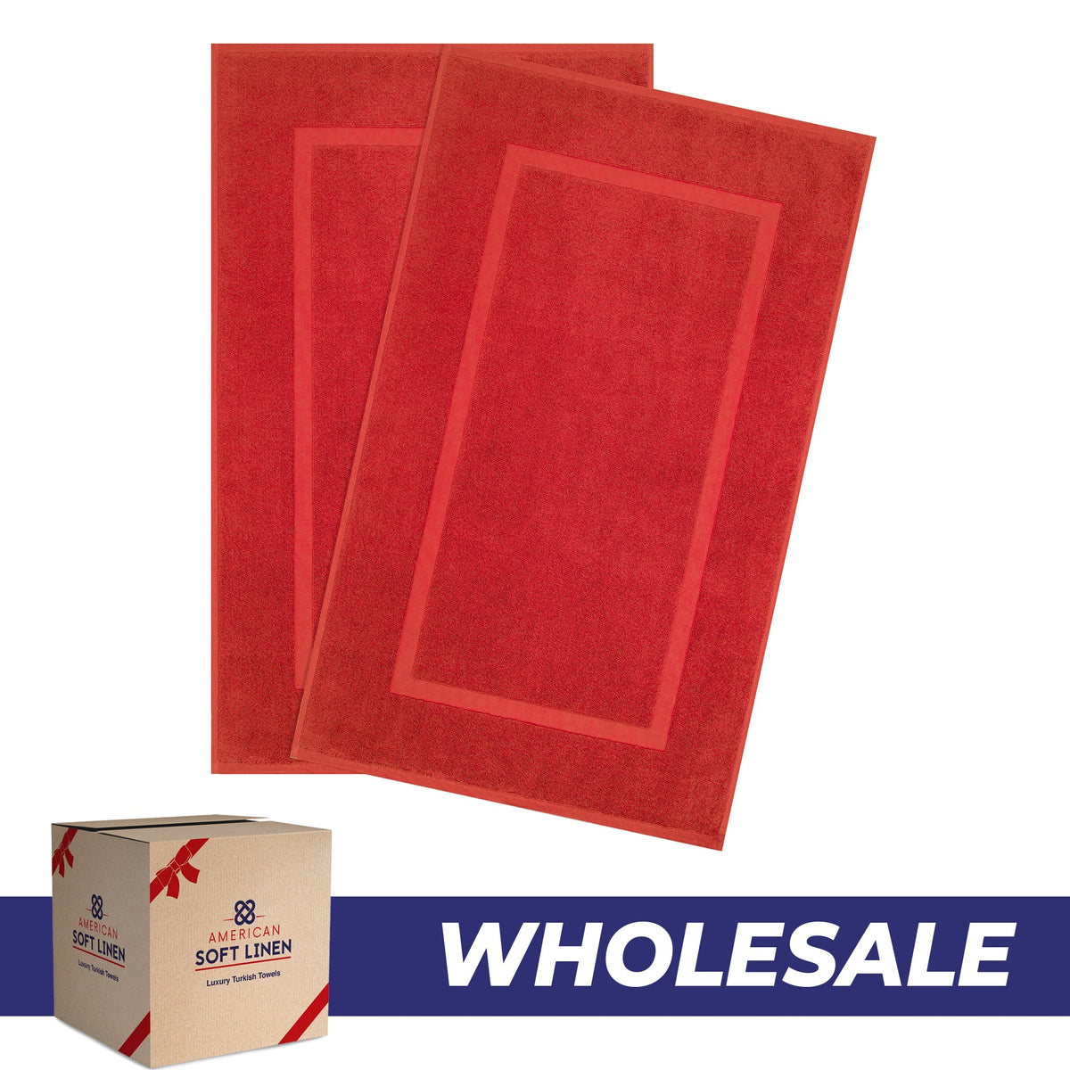 American Soft Linen Bekos 100% Cotton Bath Mat Set, 2 Piece 20x34 inches Wholesale Bath Rugs for Bathroom