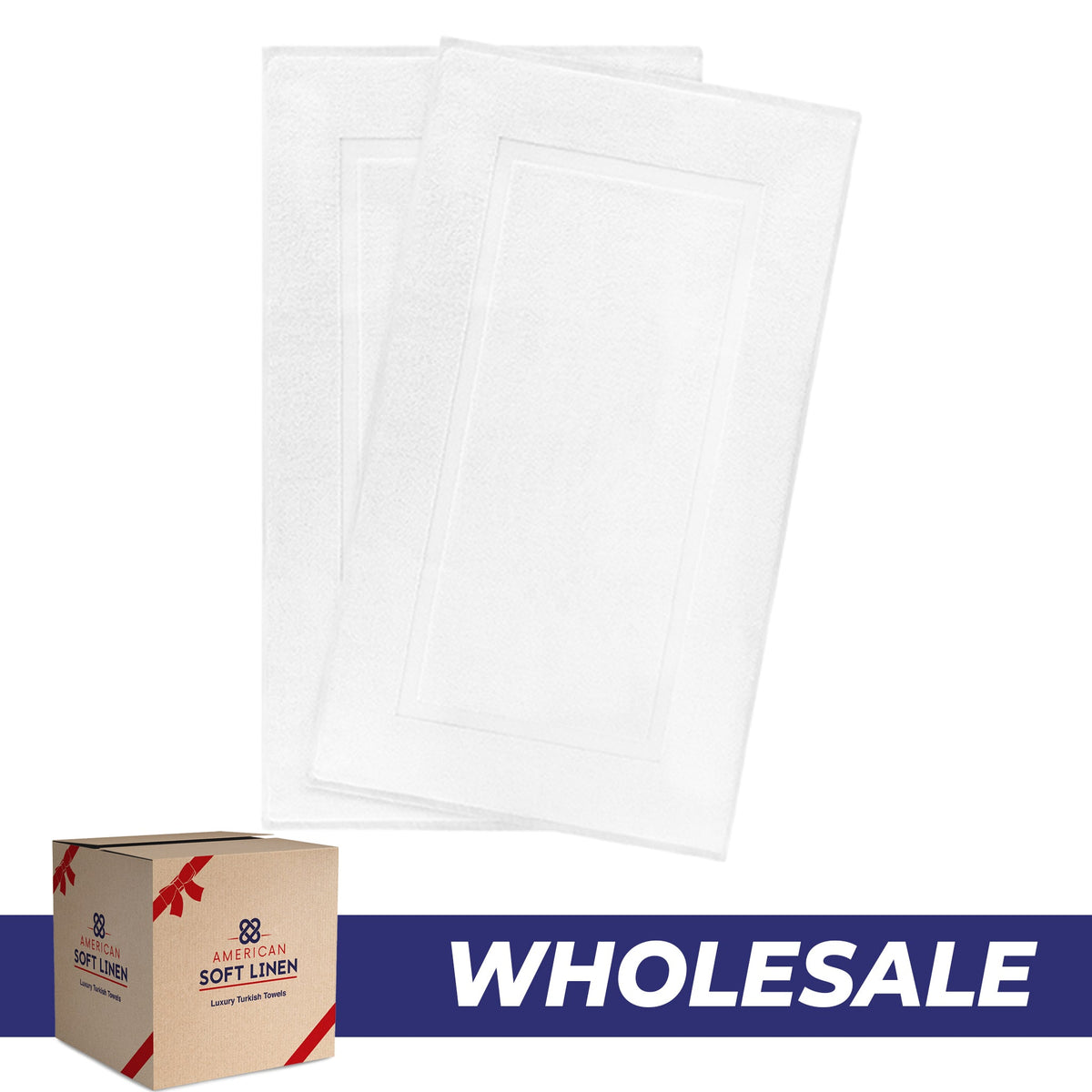 American Soft Linen Bekos 100% Cotton Bath Mat Set, 2 Piece 20x34 inches Wholesale Bath Rugs for Bathroom