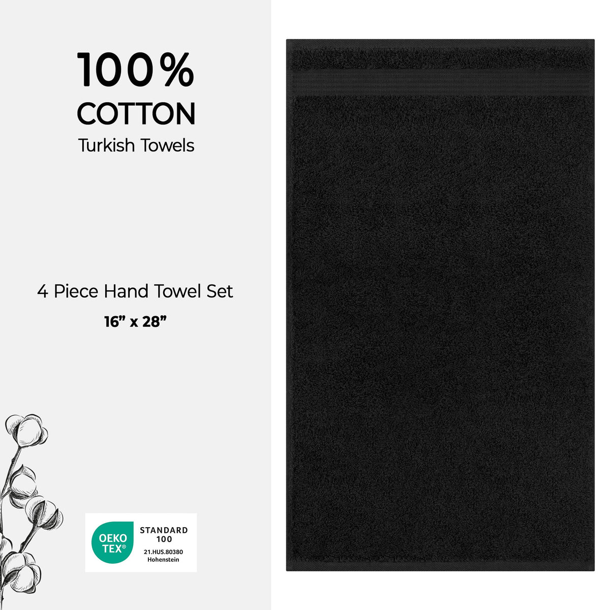American Soft Linen Bekos 100% Cotton Turkish 4-Piece Hand Towel Sets, Wholesale Luxury Hand Towels