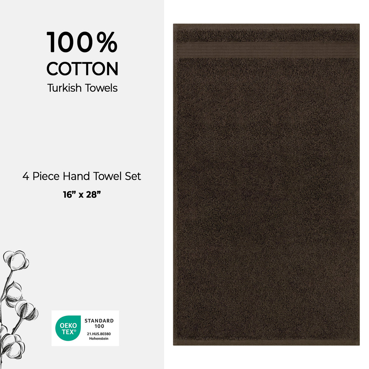 American Soft Linen Bekos 100% Cotton Turkish 4-Piece Hand Towel Sets, Wholesale Luxury Hand Towels